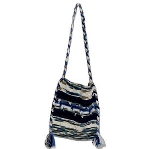 A Crocheted Hobo Purse Handbag Crossbody Boho Hippie 70's Look Messenger